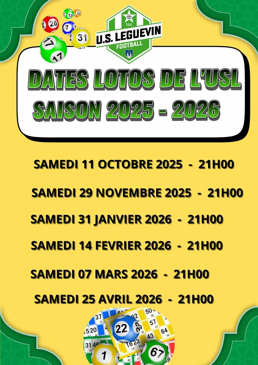 DATES LOTOS SAISON 2025-2026