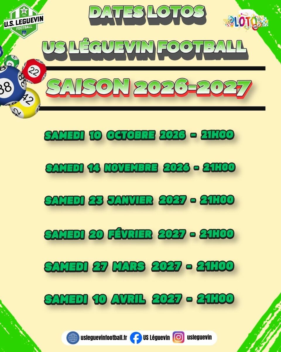 DATES LOTOS SAISON 2026-2027