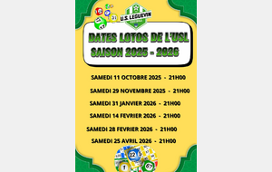 DATES LOTOS SAISON 2025-2026