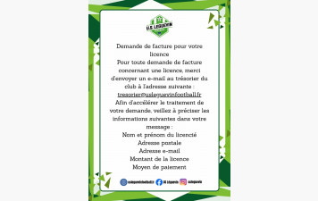 DEMANDE DE FACTURE LICENCE