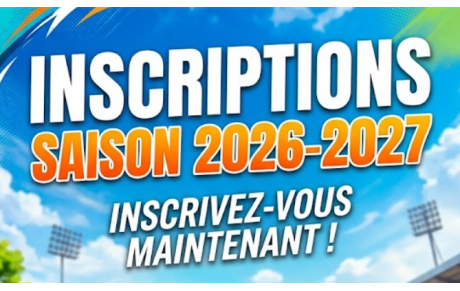 INSCRIPTIONS SAISON 2026-2027